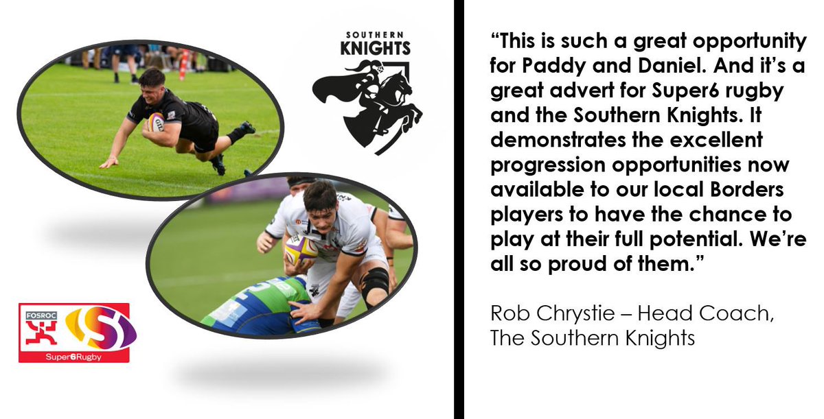 We’re so pleased for our guys, Daniel Suddon and Paddy Anderson, getting a chance with @EdinburghRugby against @FalconsRugby this Saturday. Quote from Southern Knights Head Coach, Rob Chrystie, below👇