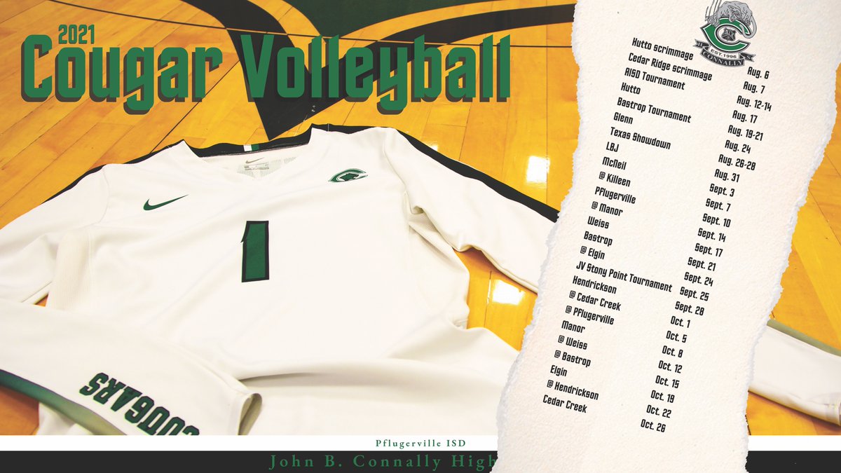 See ya Friday at the gym, as <a href="/chsVBdigdeep/">ConnallyHSVB</a> takes on Pflugerville... 
Tickets online 24 hours before game time: vancoevents.com/us/events/land…