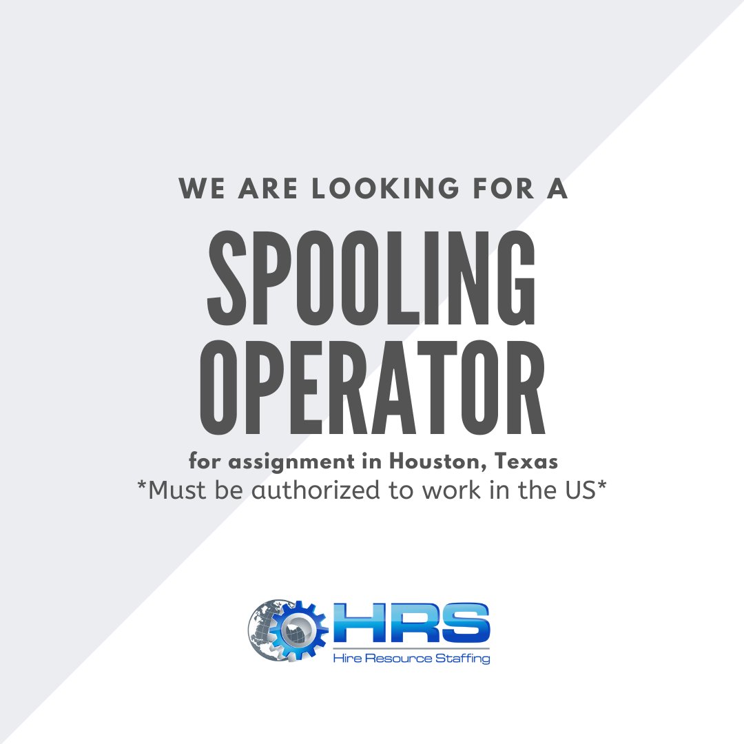 HireResource1's tweet image. We are hiring a Spooling Operator for an assignment in Houston, Texas, and for more information please visit the following link:

lnkd.in/gYiuVVp6

#Spooling #Operator #Houston #Texas #Working #Work #jobOpportunity #JobsSearch #jobs #jobAlert #WeAreHiring #Hiring