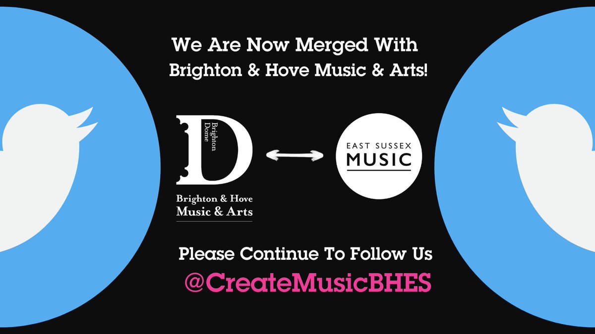 NOTICE: Please Follow -> @CreateMusicBHES

We're pleased to announce that, having worked in partnership with Brighton &amp; Hove Music for quite some time, we are merging our two twitter accounts 🐦 

There's exciting news on the horizon! 

(Please note this page will be deactivated)
