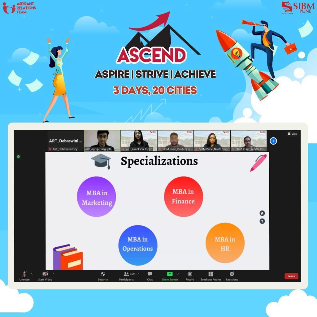 SIBMPune's tweet photo. SIBM Pune was delighted to host Ascend ’21, an event conducted by the Aspirant Relations Team.

We would like to convey our best wishes to the aspirants for their upcoming examinations. Keep aspiring to advance!

@ArtSIBMPune 

#SIBMPune #Ascend2021 #ART #mbaadmissions #snapexam https://t.co/TFB5HL2ltw