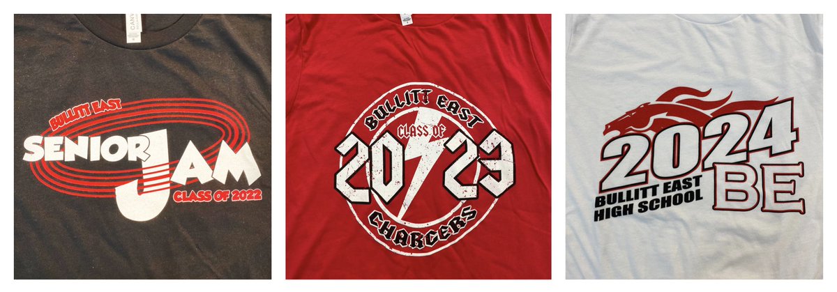 There are ~20 extra class shirts available per grade! $15, Rm 212 between classes or before/after school. First come, first serve, until sold out. Sizes range from XS - 3XL. @BEChargerNation