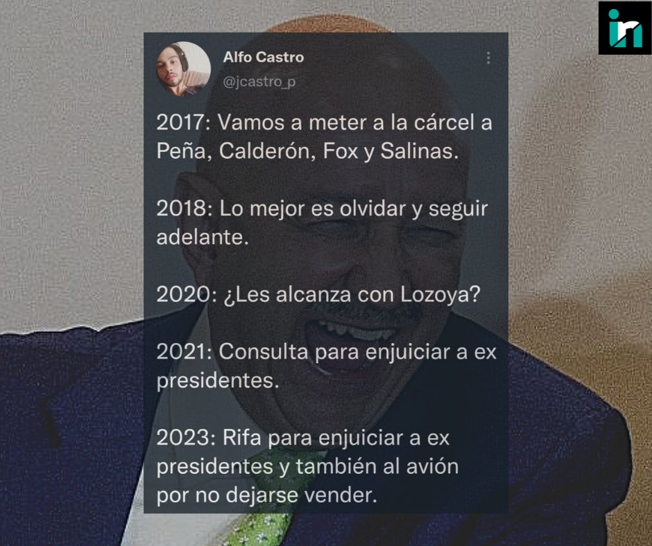 jcastro_p's tweet photo. Así va el #JuicioAExpresidentes prometido y casi jurado por  #AMLO. Pero no pierdan la fe, solovinos. 😂 https://t.co/sU3Rp7KMsk