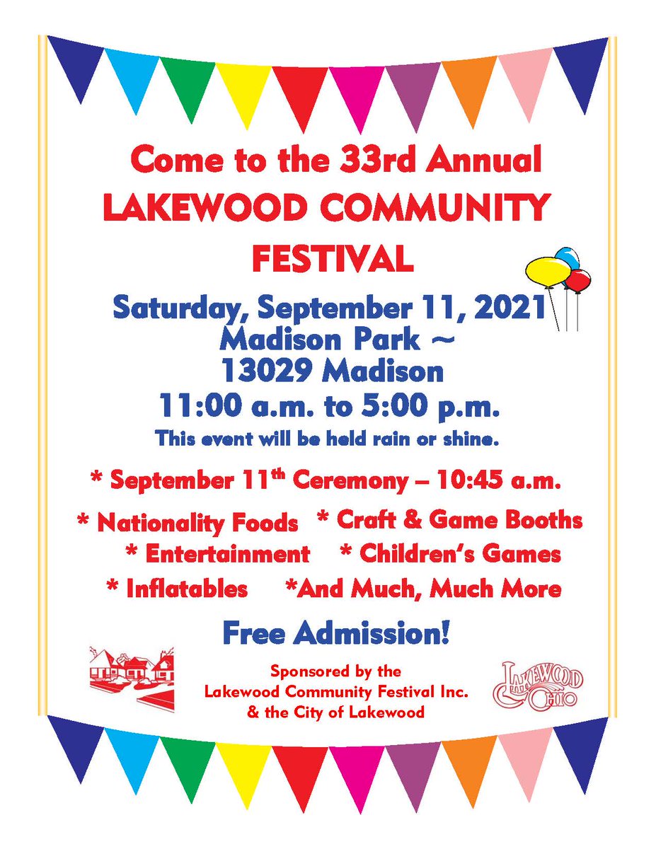 The Lakewood Community Festival is Saturday at Madison Park.  The city will be selling street signs.  There are over 240 signs available and they will be sold for $25 (cash only).  There are no advance sales so come enjoy the festival and get your street signs .
