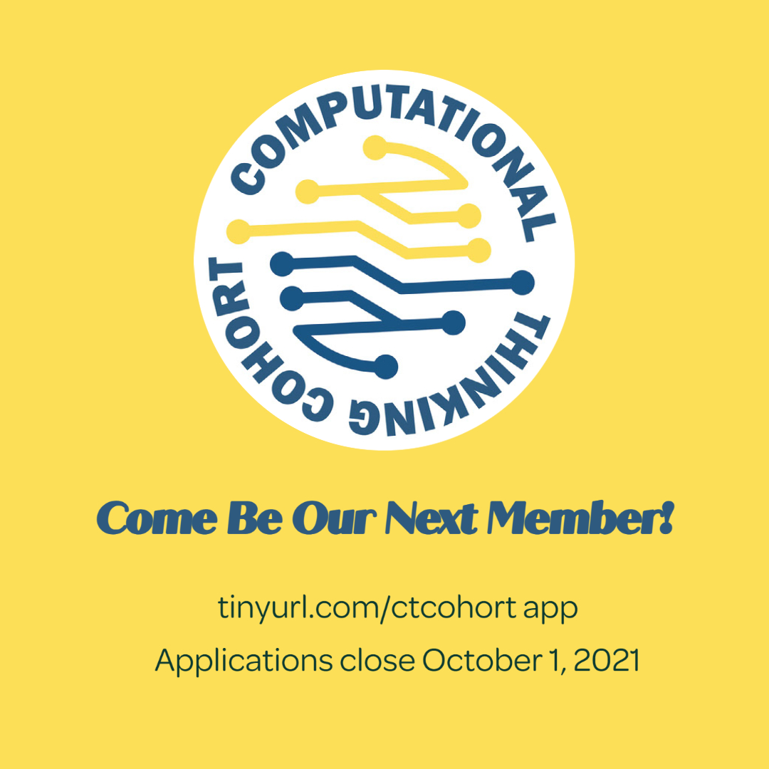 SBISDEdTech's tweet photo. Come be our next #SBISDCT member!
All @SBISD educators are welcome to apply!! Applications close 10-1-21
https://t.co/DQfR7KXUah
@EugeniaOlson #limitlesscuriosity #SBISDCT #compthinkingedu #codingunplugged #codingisfun https://t.co/zAC4BLpb86