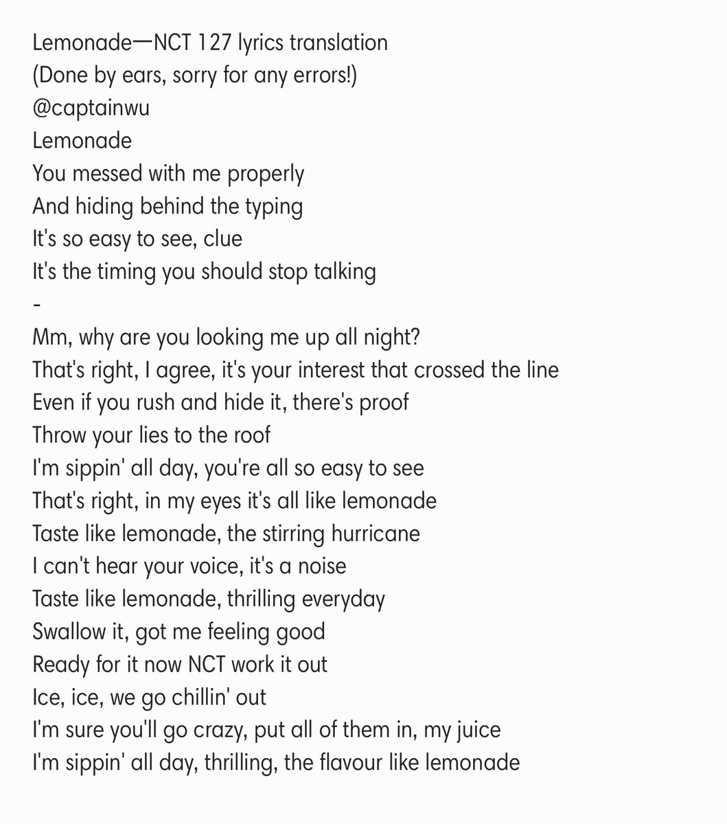 NCT 127 Lemonade Lyrics (엔씨티 127 Lemonade 가사) (Color Coded