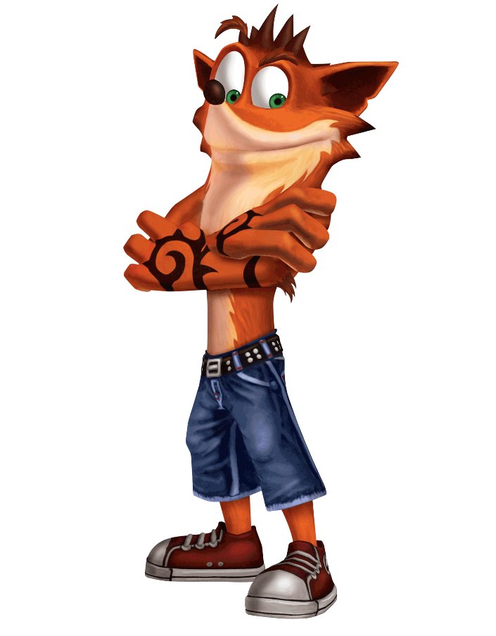 official render of Crash Bandicoot from Crash of the Titans. i