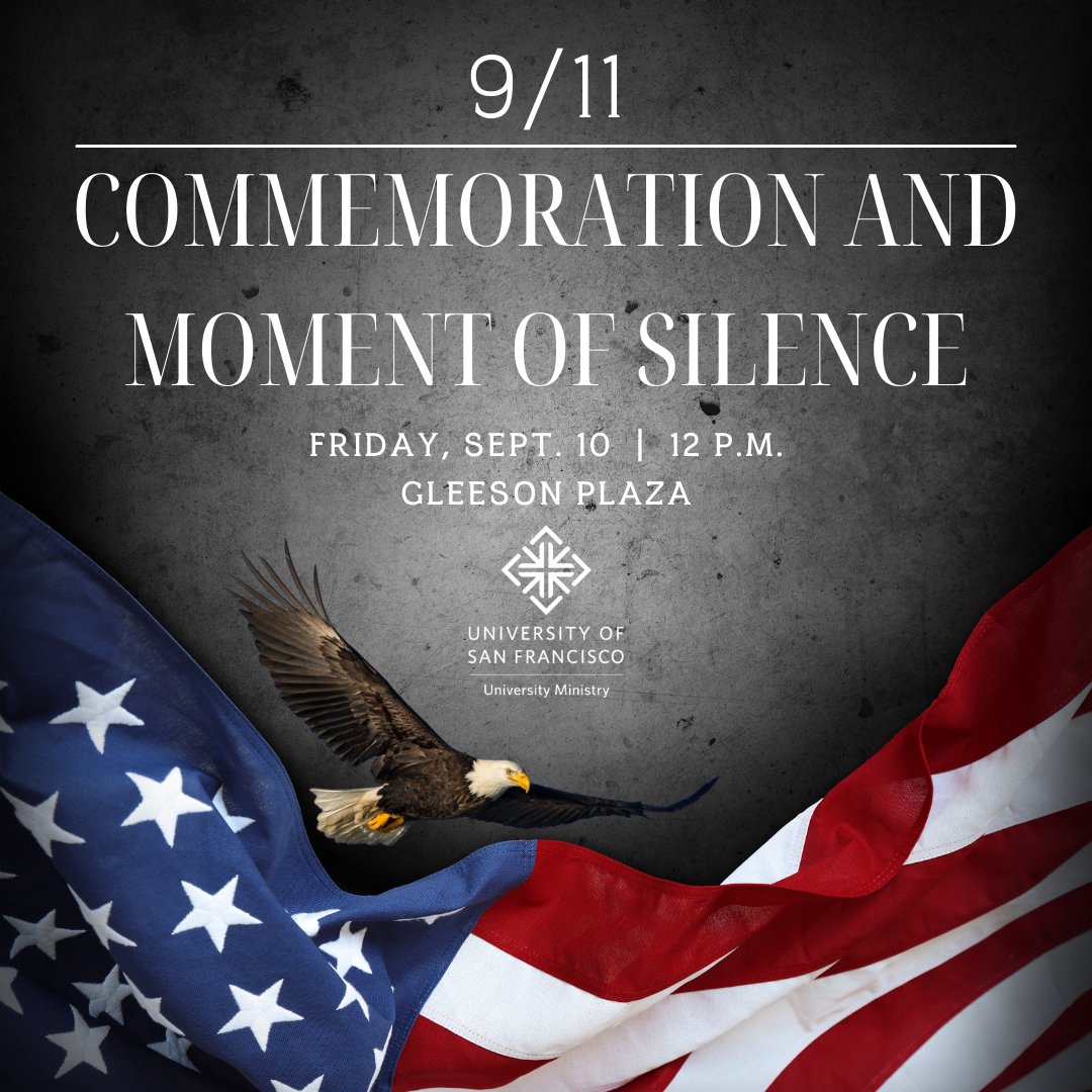 Join us for the 20th anniversary commemoration of 9/11, on Friday, Sept. 10 at noon in Gleeson Plaza.