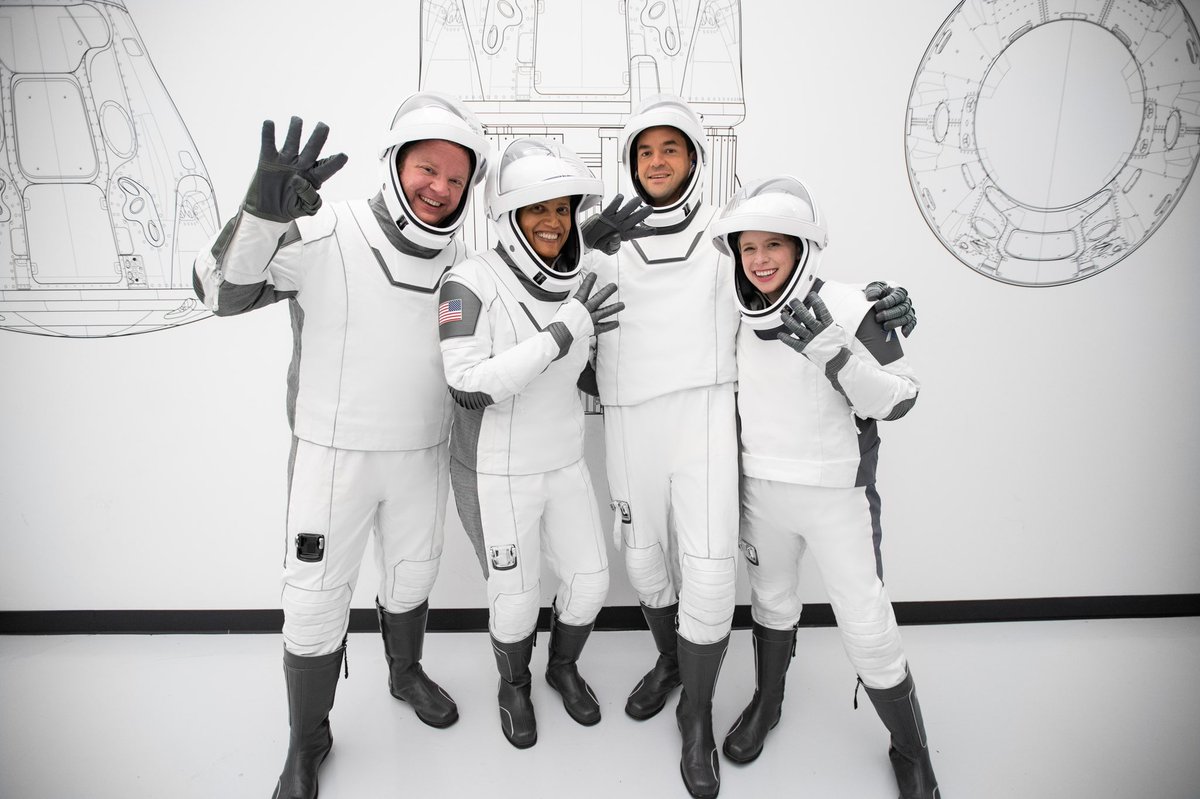 Our #Inspiration4 crew has completed astronaut training at <a href="/SpaceX/">SpaceX</a>’s headquarters in Hawthorne, CA and is en route to Kennedy Space Center in Florida for final preparations and launch!