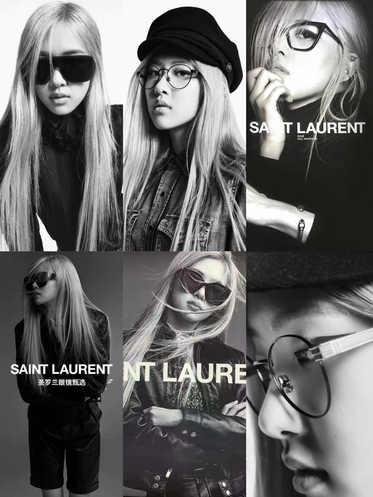 BLACK PINK ROSÉ SAINT LAURENT メガネ 眼鏡 - サングラス/メガネ