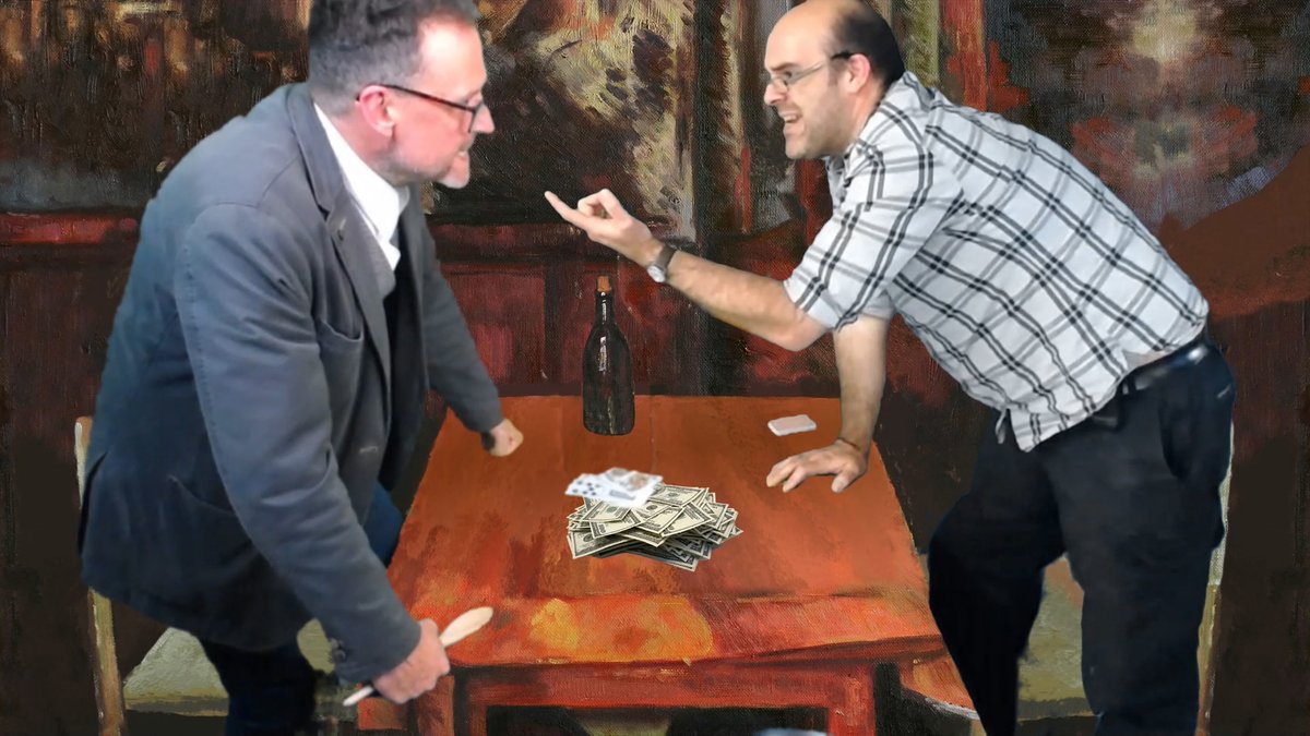 TeleStage's tweet photo. Creation Theatre actors in separate locations rise to their feet and only the table separates them as the dispute over the winnings gets heated. https://t.co/T8axzXyz6X