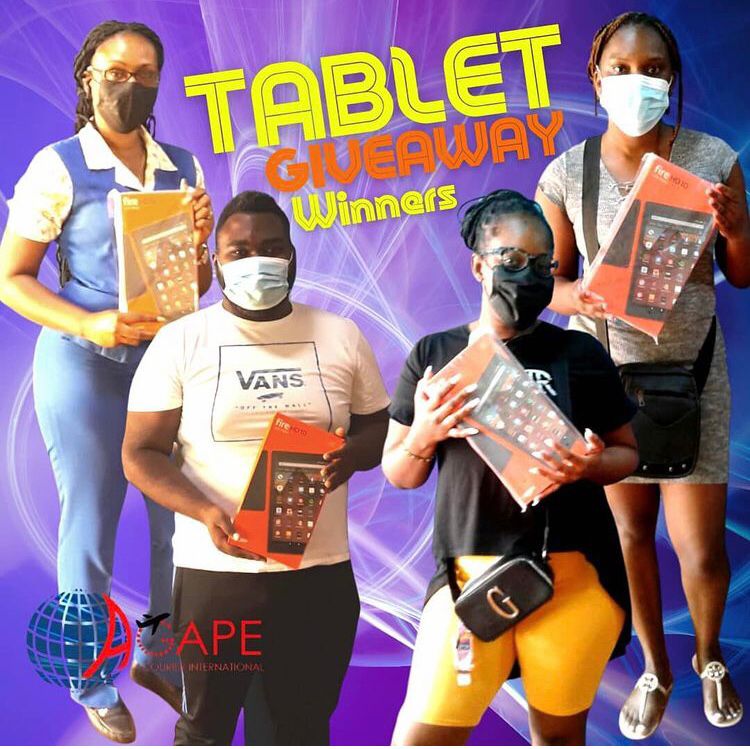 Congratulations to our winners in cool cool Mandeville! Our customers are appreciated all day, every day. Join the family and get exclusive perks! Register at agapecourier.com. #Shiptojamaica #giveaway #FireHD10tablet #agapecourier #bestshippingcompanyinjamaica