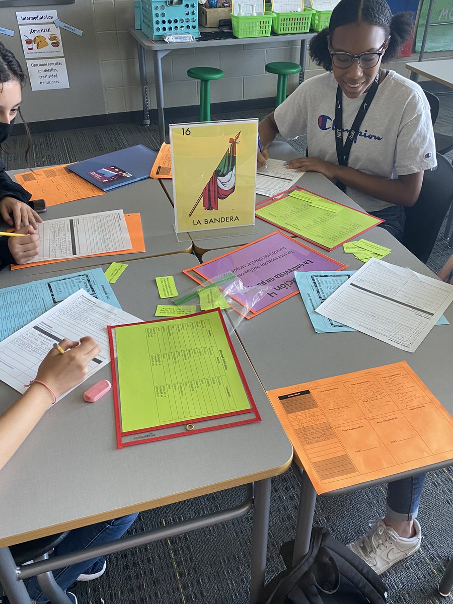 So happy to have stations again after a year online!! Students are interviewing, presentationally speaking, listening, and playing all in the same room!! #katyisdlote <a href="/jhslote/">JHS LOTE</a> #langchat