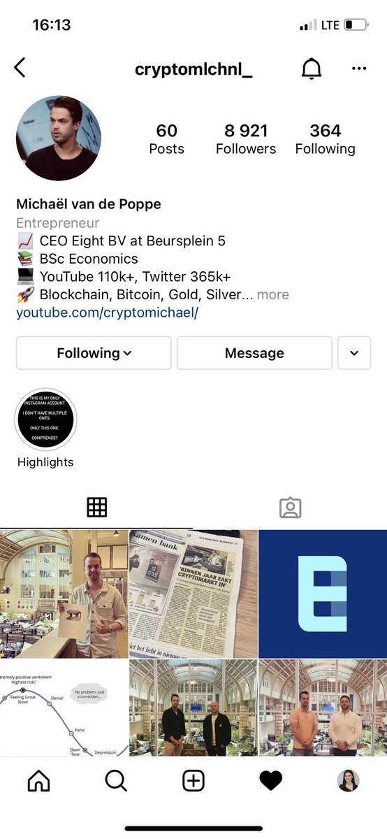 BessaSpt's tweet photo. @CryptoMichNL this account is misusing your name and contacting people on instagram. https://t.co/v1pSQa4rvl