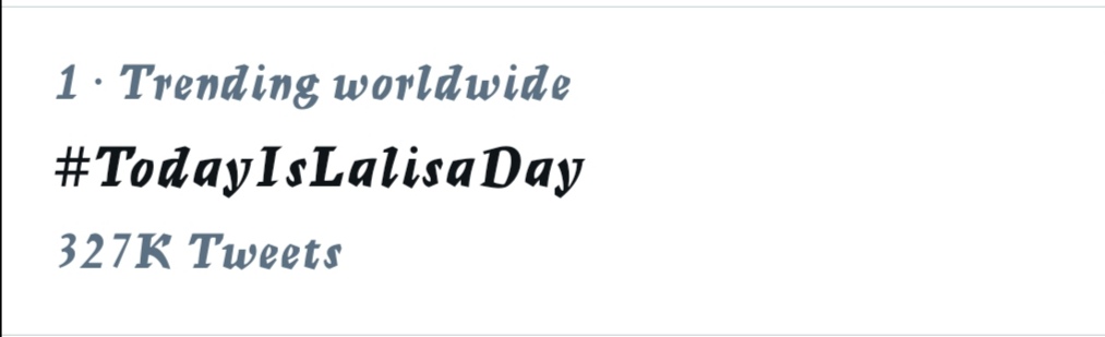 yongstar00's tweet photo. #TodayIsLalisaDay is trending no. 1 worldwide.

Keep tweeting 🙏
LISA SOLO DEBUT https://t.co/4bDCsuqUmo