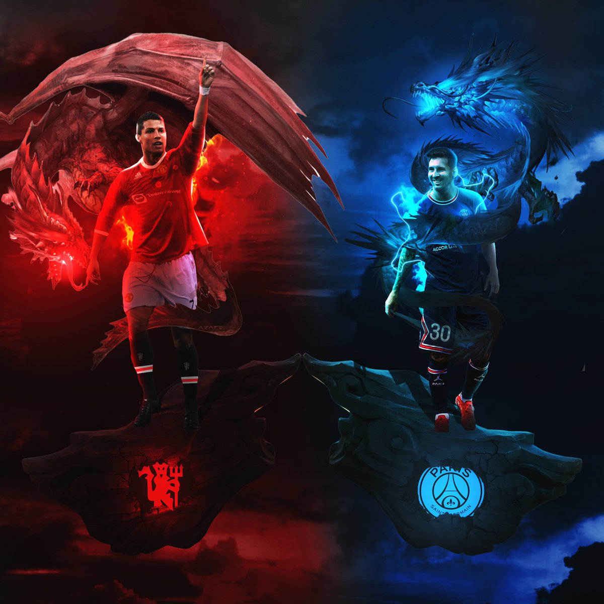 AZGFX1's tweet photo. G.O.A.T.S

#PSGxMESSI #psg #messi #cr7 #CristianoRonaldo #ManUtd https://t.co/Q3ulmUdi3P