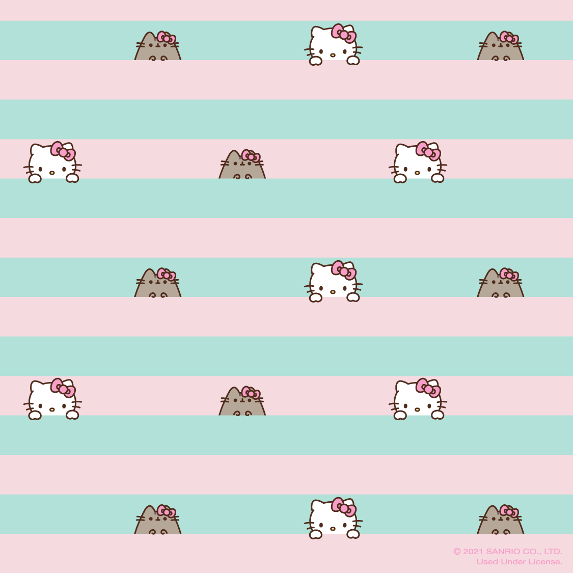 Hello Kitty on X: Take this iconic duo on the go with new backgrounds for  your phone 📱💕 Download your favorite wallpaper here:   #HelloKittyxPusheen  / X