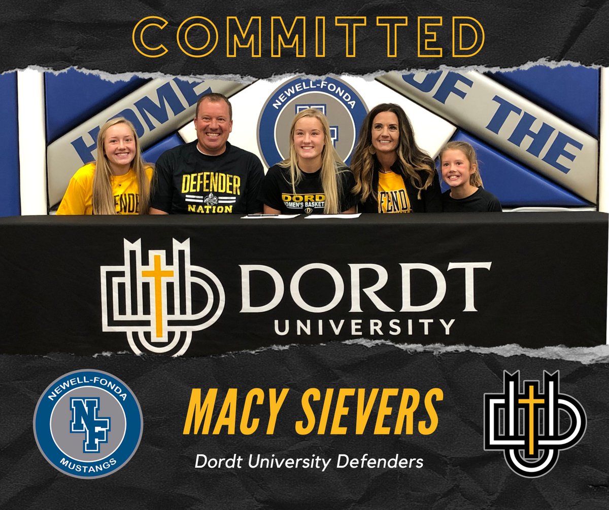 Big day for Newell-Fonda Senior, Macy Sievers! She has committed to play basketball at Dordt University. The Mustang Family could not be more proud of Macy and the hard work that she puts in every day. #newellfonda