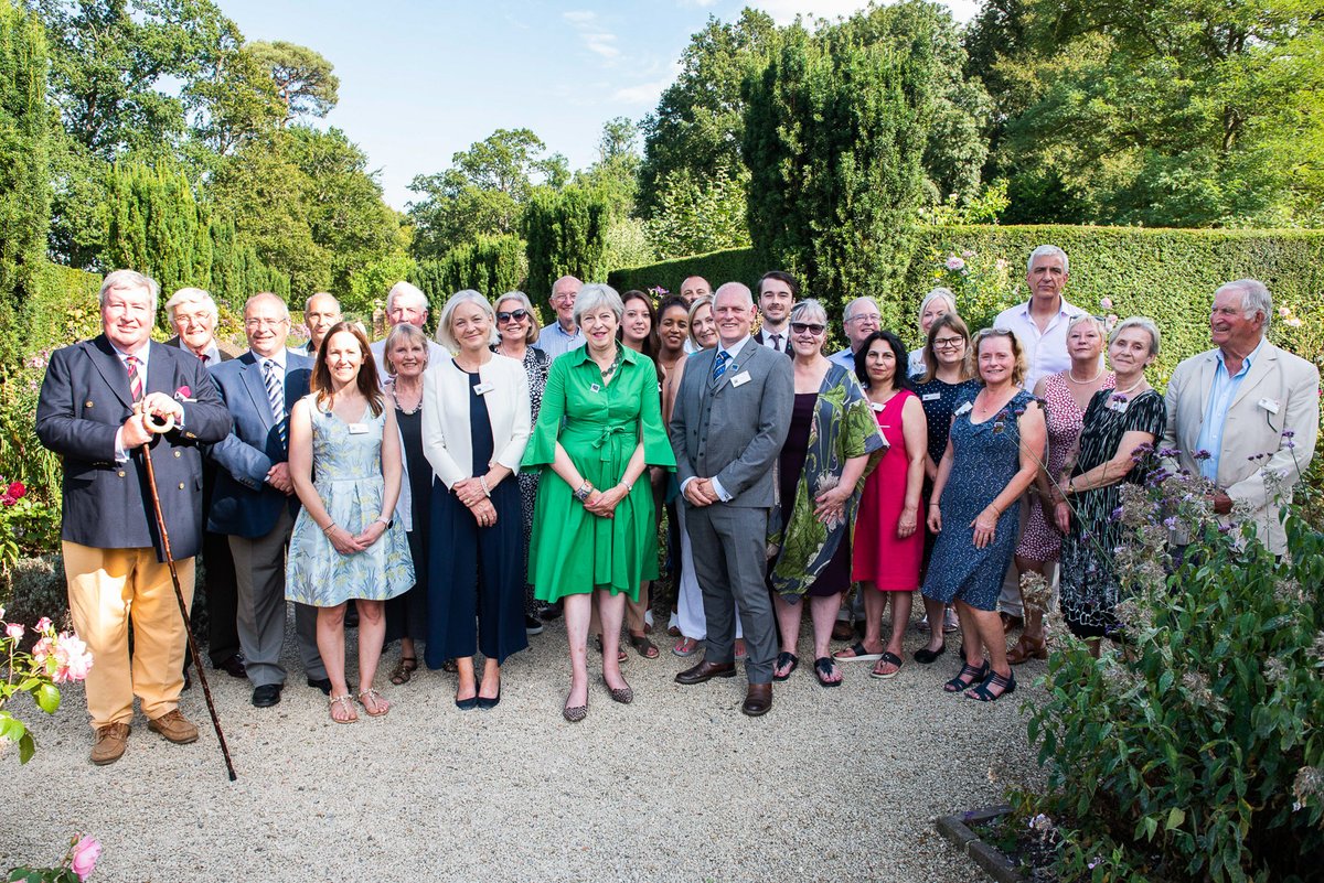 Thank you to all the trustees, ambassadors, regional champs, staff, #almshouses member charity award winners, supporters &amp; guests for joining the <a href="/AlmshouseAssoc/">AlmshouseAssociation</a> for our 75th anniversary garden party ! And very special thanks to <a href="/theresa_may/">Theresa May</a> and our host Willie Hartley Russell 🥰