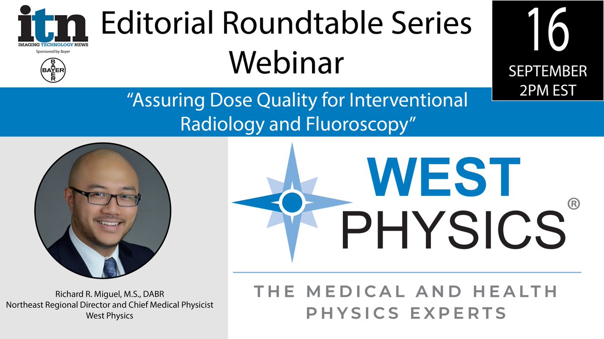 Looking for ALARA best practice ideas and decreasing dose in your patients and staff? West Physics' own Richard R. Miguel will be a panelist on the Imaging Technology News (ITN) Editorial Roundtable Series! Registration at lnkd.in/ginSHaNP
#medicalphysics #doseoptimization
