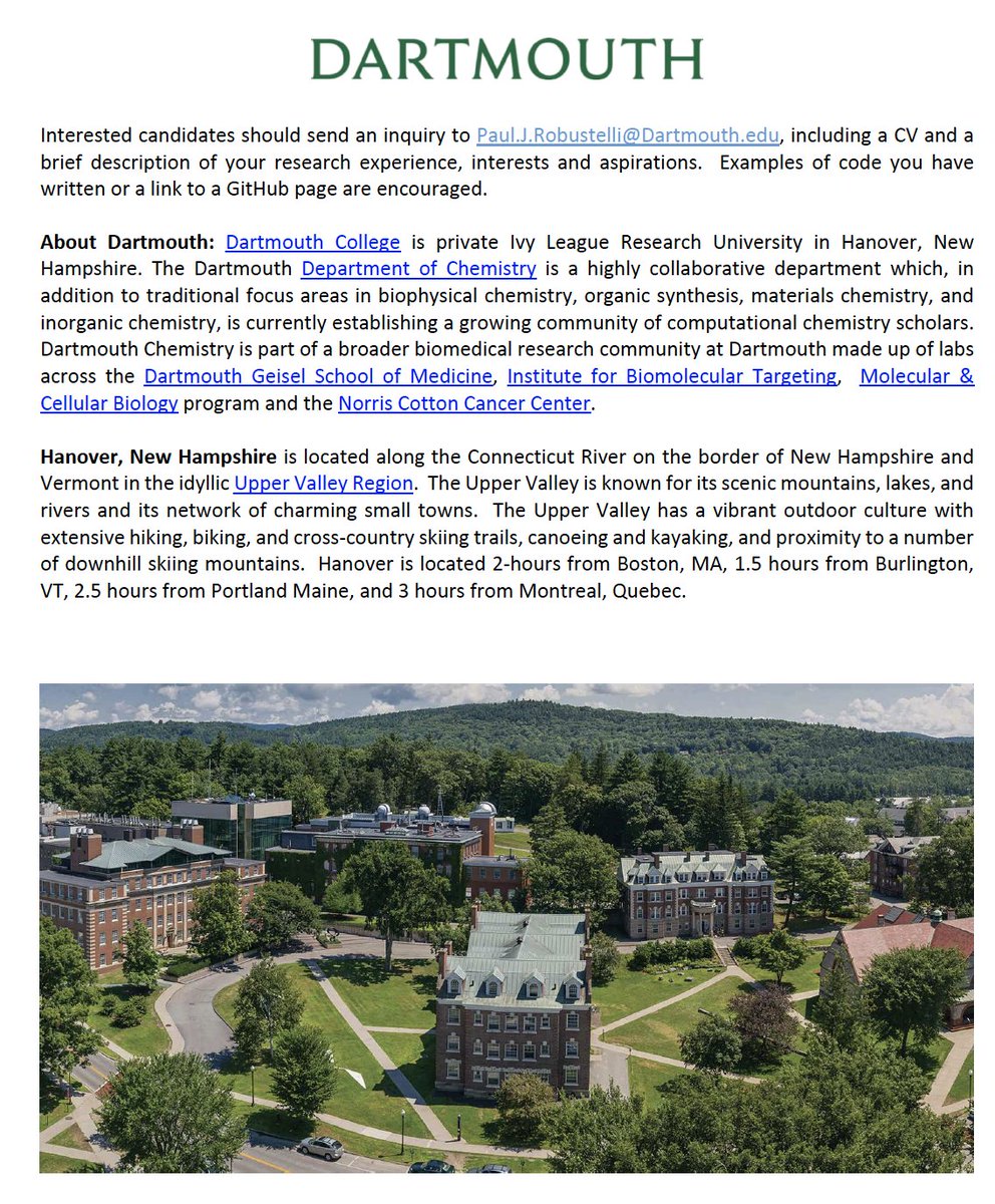 Our 5-year NIH R35 MIRA to characterize the binding mechanisms of small molecules to IDPs and develop new IDP drug design strategies is officially funded!  

We're seeking computational and experimental post-docs to join us here at Dartmouth!  

robustellilab.com/open-positions