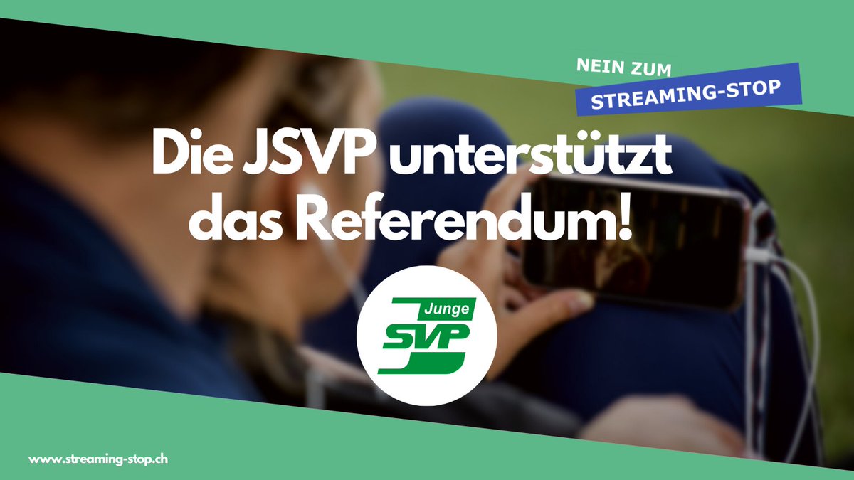 Streaming_stop's tweet photo. Der erste Player ist dabei: Die @jungesvp unterstützt das Referendum gegen das #Streamingstop-Gesetz!
https://t.co/d0jW61Uzqm https://t.co/cVROTxisda