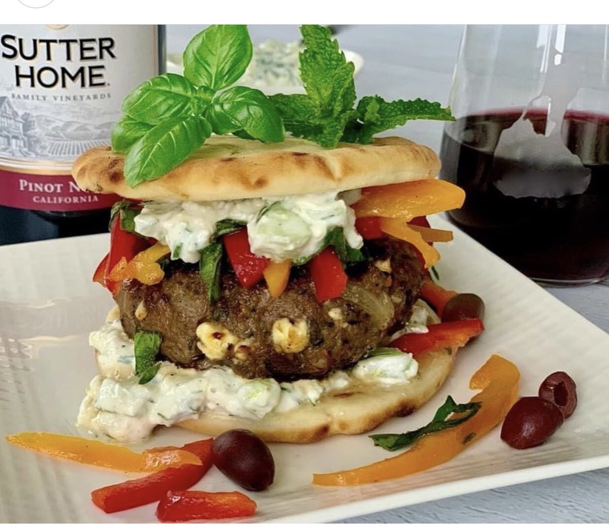 dishblock's tweet photo. I’m on my way to Queens, NY to compete in the semi-final round of @SutterHome #BuildABetterBurger contest! Send good vibes for my Mediterranean Lamb, feta, and olive #burgers w/ 2-pepper slaw and feta tzatziki! #foodsport #foodblogger #burgersandwine #SutterHome https://t.co/ka69pT7BWd