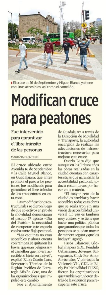 Nota de <a href="/muralcom/">mural.com</a> sobre intervención definitiva que hizo <a href="/GuadalajaraGob/">Gobierno de Guadalajara</a> <a href="/GdlMovilidad/">Movilidad Gdl.</a> en cruce intervenido por distintas OSC´s. 

<a href="/BlancosPasos/">pasos_blancos</a> @PapMusITESO <a href="/JSalvaguarda/">Jóvenes Salvaguarda</a> <a href="/violenciavial/">victimasdeviolencia</a> <a href="/deborasemadeni/">Débora Semadeni</a> @shapersGDL  <a href="/E_MisionCero/">Estrategia Misión Cero</a> 

mural.com.mx/aplicacionesli…

Nota de <a href="/mariquigoglez/">Mariana. ✨</a>