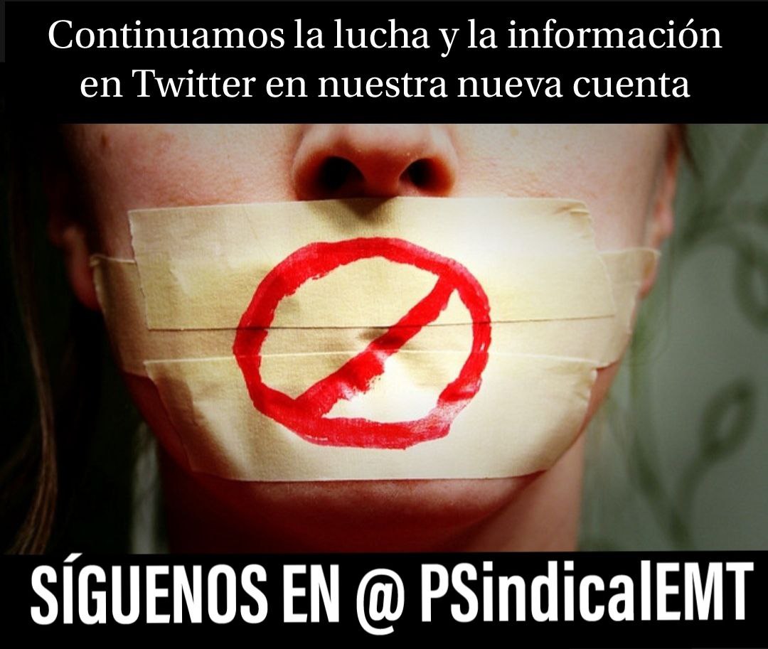 PSindicalEMT's tweet image. 🔴 NO NOS CALLARÁN 🔴

📢 Síguenos en nuestra nueva cuenta @PSindicalEMT