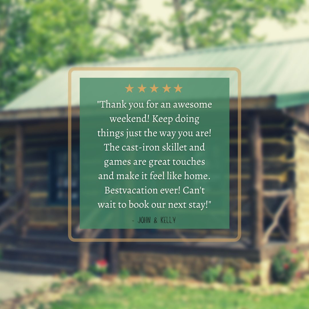NBcabins's tweet photo. Thank you for the kind words, John and Kelly! We look forward to seeing you again very soon!

#cabindiaries #customertestimonials #customerreviews https://t.co/r9dbh5eWMy