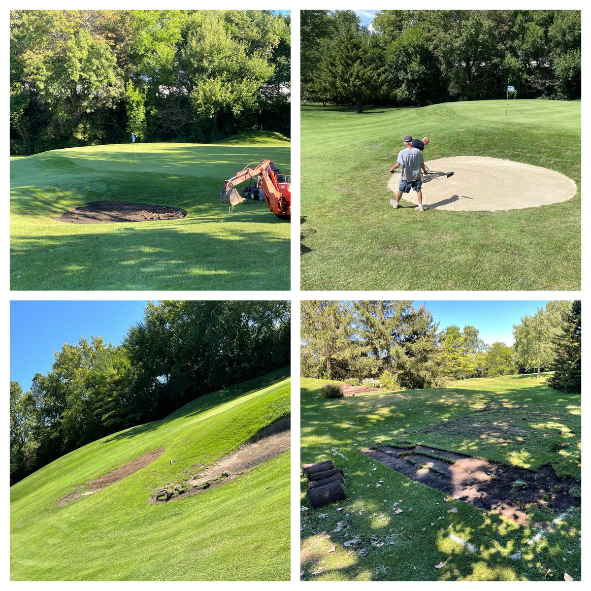 MB - Behind the Scenes. A few of our fall projects. Hole #8 (new bunker completed), #18 green side bunkers, #7 tee. #progress #playgolfanderson