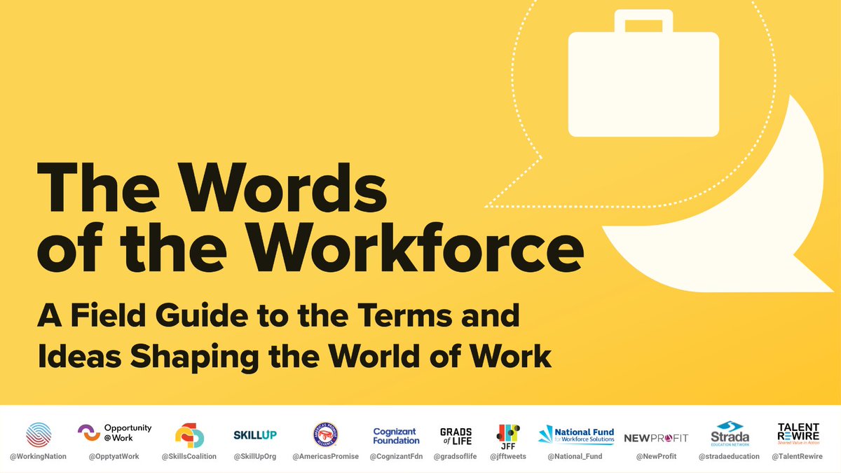 The #WordsofWorkforce field guide is out today!
Read common definitions for #wkdev terms, and learn more about how language relates to issues of equity and inclusion: workingnation.com/lets-talk-abou… #YoungEmployedSuccessful