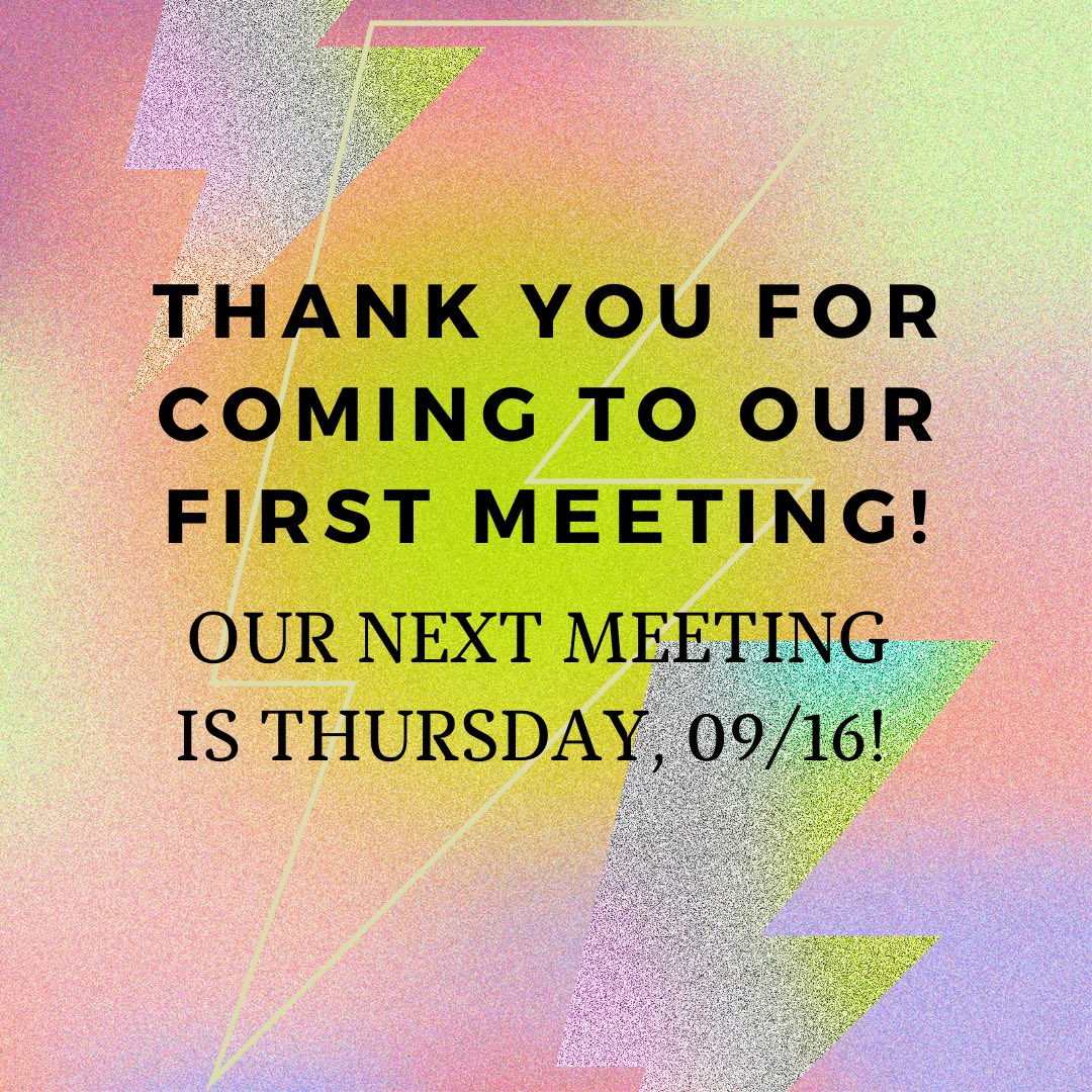 Thank you to everyone who came to our first meeting, both in-person and on Zoom! We appreciate you all!! See you next week in Calpulli floor 4 conference rooms 2 and 3!
