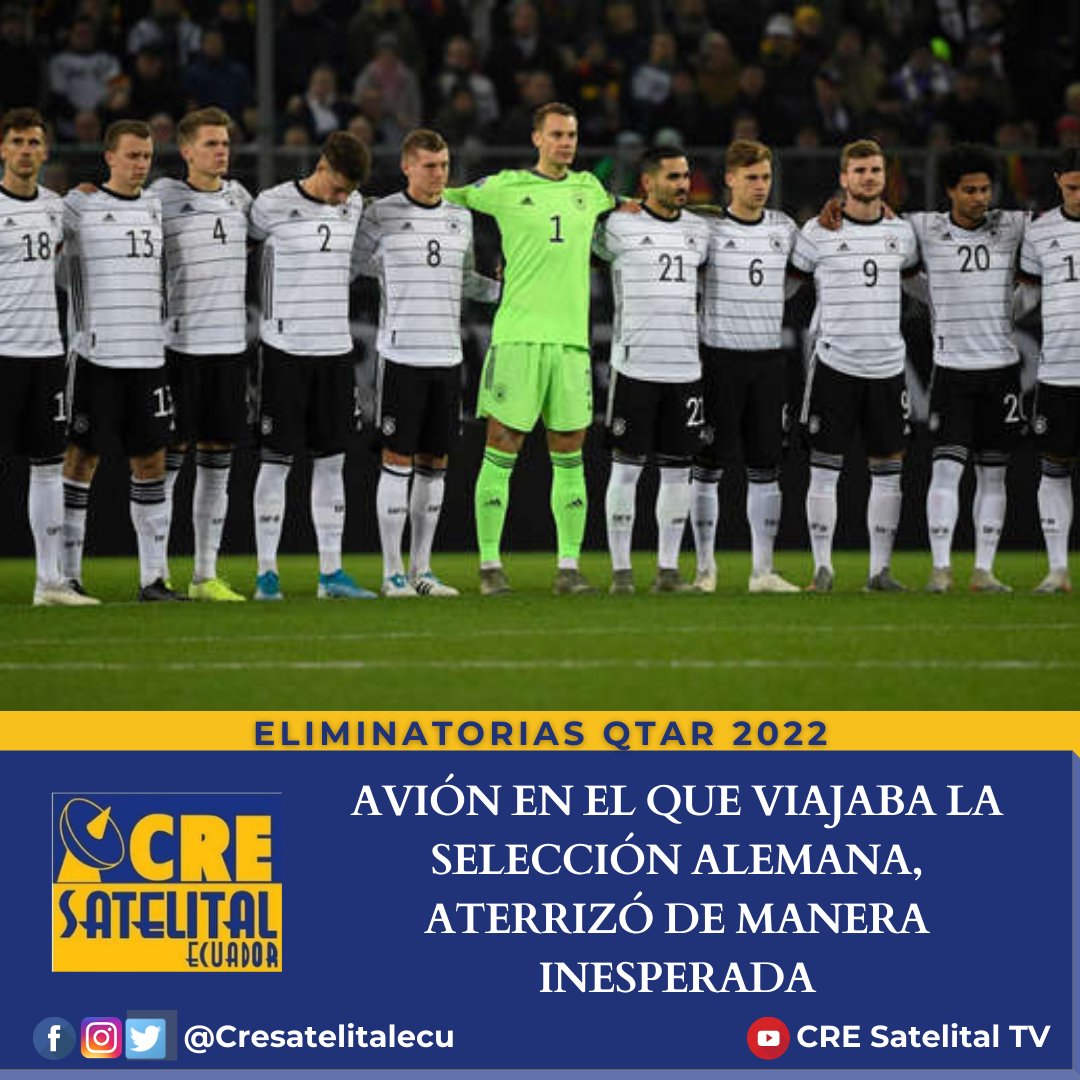 Cresatelitalecu's tweet image. Este jueves 9 de septiembre, la compañía aérea #KlasJet, informó que el avión que transportaba a la selección alemana de fútbol, aterrizó de manera inesperada en #Edimburgo, debido a una falla en el generador eléctrico.

Más información: cre.com.ec

#CRESatelital