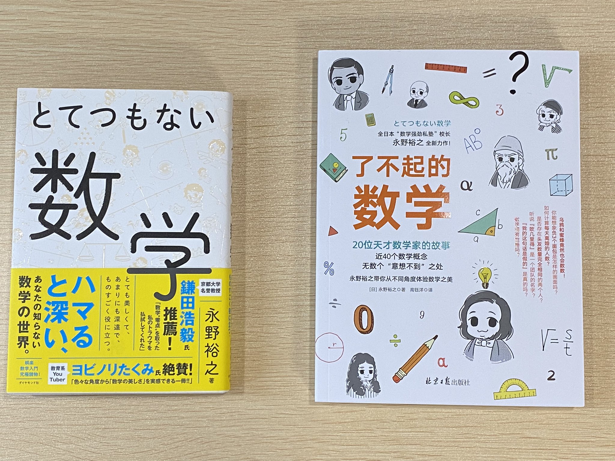 永野数学塾 永野裕之 昨日 とてつもない数学 の中国語版 簡体字 の見本が届きました 編集者さんやイラストレーターの方々と作り上げた作品が こうして海を渡るのは実に感慨深いです 残念ながら中国語はわかりませんが 全体的に可愛い感じに