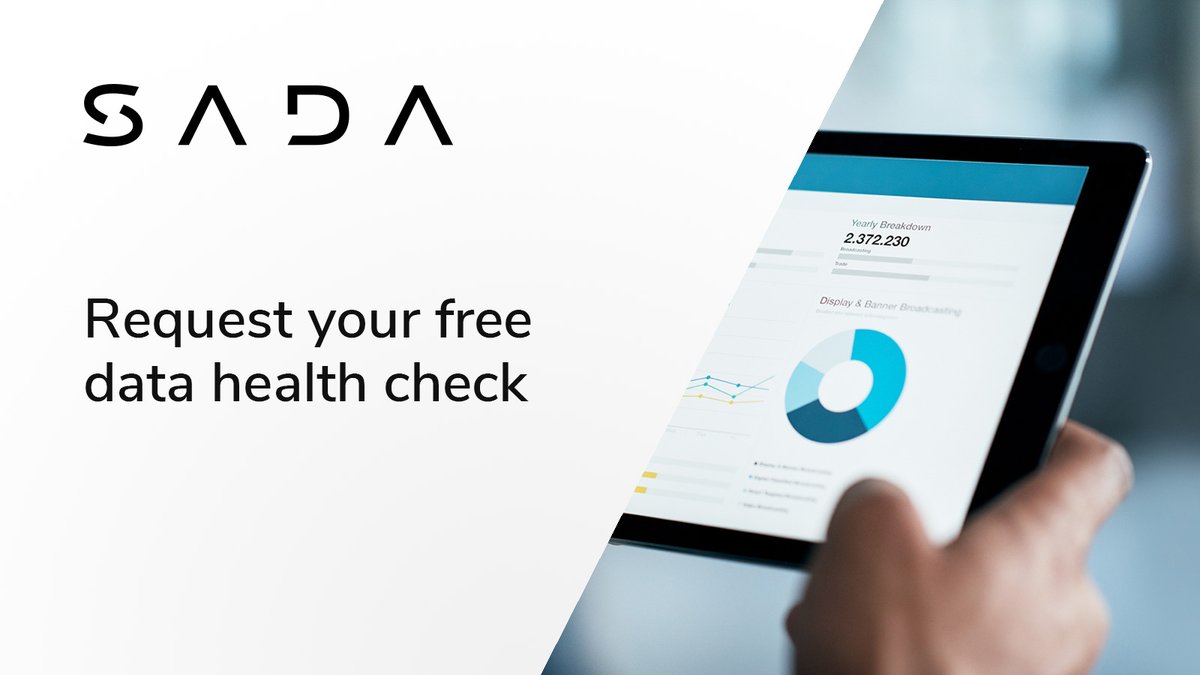 SADA's tweet image. Ready to book a free #Data Health Check?
SADA, in collaboration with @LookerData, @googlecloud’s enterprise platform for #BI, #dataapplications, &amp;amp; embedded #analytics, is offering a free #DataHealth consultation.

Sign up for a comprehensive data review. ow.ly/iym250G6x4f