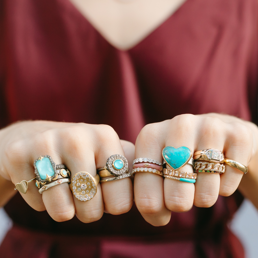elizapage's tweet photo. Make a statement with your ring stack jewels. ✨From eternity bands to bold gems, find a ring that is uniquely you.
.
#ringlover #ringbling #ringstacks #statementrings #diamondrings #turquoiserings #ringsofinstagram #eternityrings #enamelrings #ringstack #stackringdreams #goldri https://t.co/sVZ68FFYk5