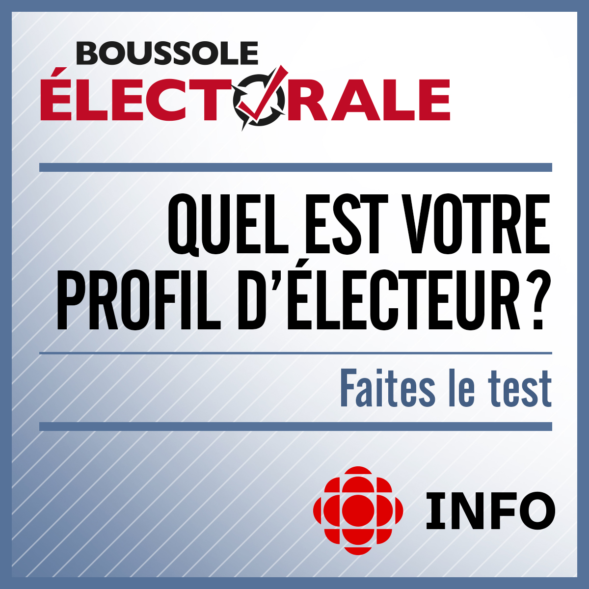 La Boussole électorale vous montre comment vos vues s’agencent avec celles des candidats à l’élection.

Découvrez où vous vous situez.
➡️ boussoleelectorale.com