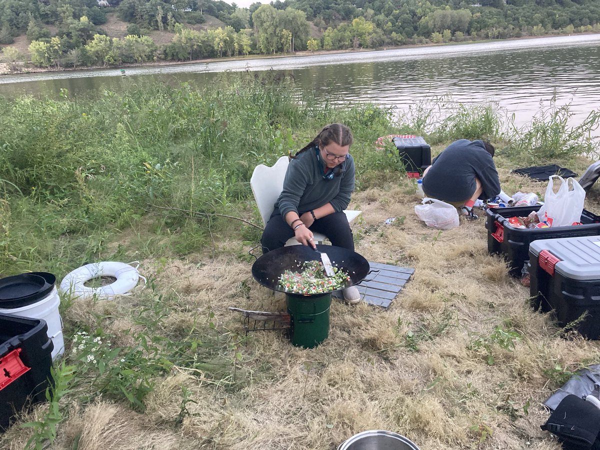 RiverSemester's tweet photo. Cooking with a wood fuel stove at camp. Learning how to minimize our carbon footprint! @AugsburgU https://t.co/4F6g14qlqp