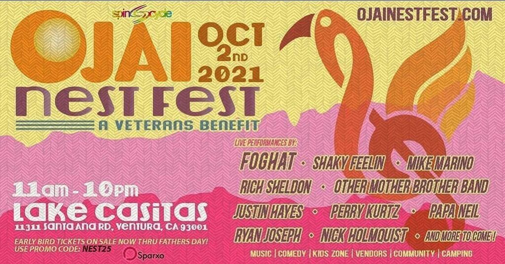 OMBBMusic's tweet photo. Hey all, we're playing @ojainestfest feat. @foghat_official on October 2nd! We're opening the show at 11am and there's solid music + events to follow all day. All proceeds go to Veterans! 

More info: A Benefit for Struggling Veterans - Lake Casitas Recreation Area, CA. – Ve… https://t.co/ycTSgG13Kv