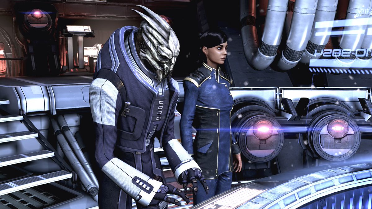 I think <a href="/bioware/">BioWare</a> <a href="/masseffect/">Mass Effect</a> missed a golden opportunity for Adrien Victus to be a romance option for #FemShep Shepard in ME3. They have wonderful chemistry thanks to excellent voice acting by <a href="/jhaletweets/">Jennifer Hale</a> &amp; <a href="/MrDanielRiordan/">Daniel Riordan</a>. Please make him a romance option in #MassEffect 4. 🥰
