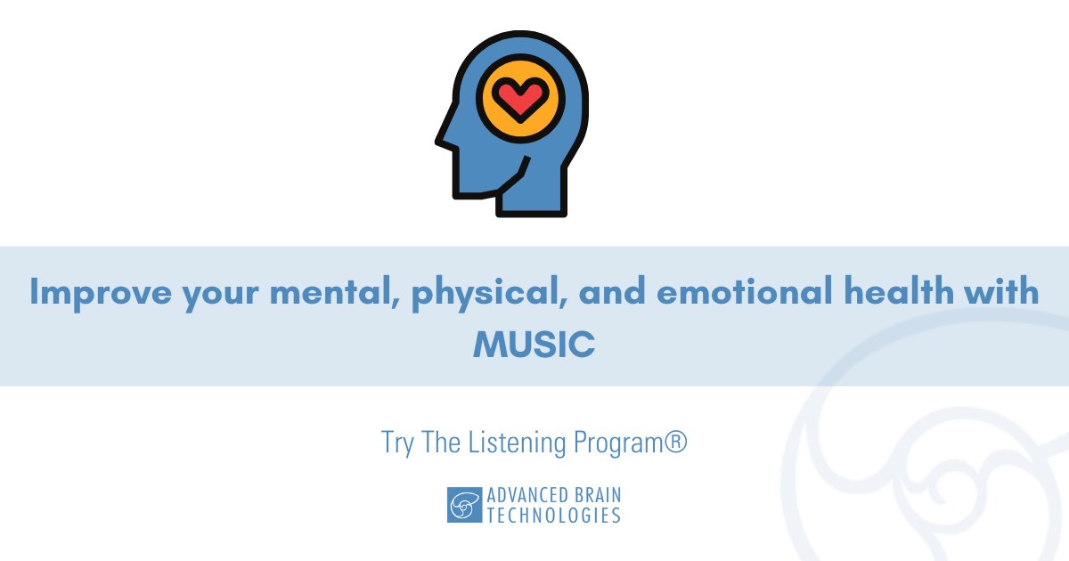 AdvancedBrain's tweet photo. The Listening Program® is not like any music you’ve heard before. It’s music that works to improve your mental, physical, and emotional health. TLP strengthens neurological pathways so you can improve your ability to learn, communicate, and process information. #brianhealth https://t.co/HrqiRbdzId