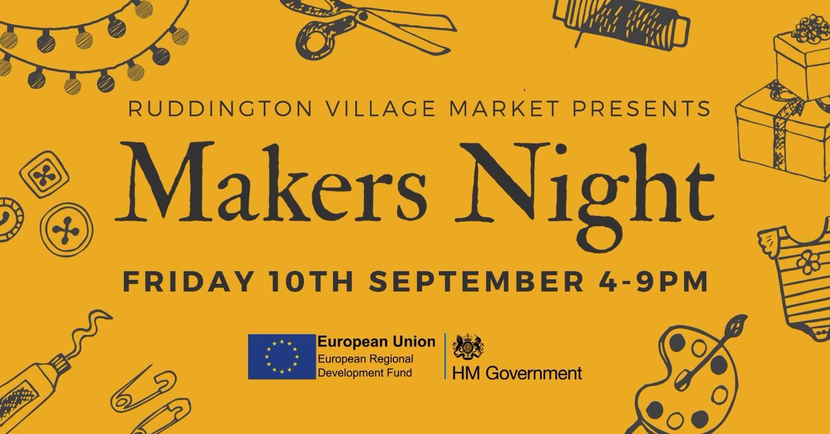 Join us tomorrow from 4pm
Ruddington village hosts its Makers Market across the village and multiple venues 
#wemakenottinghamrock #ruddington #westbridgford