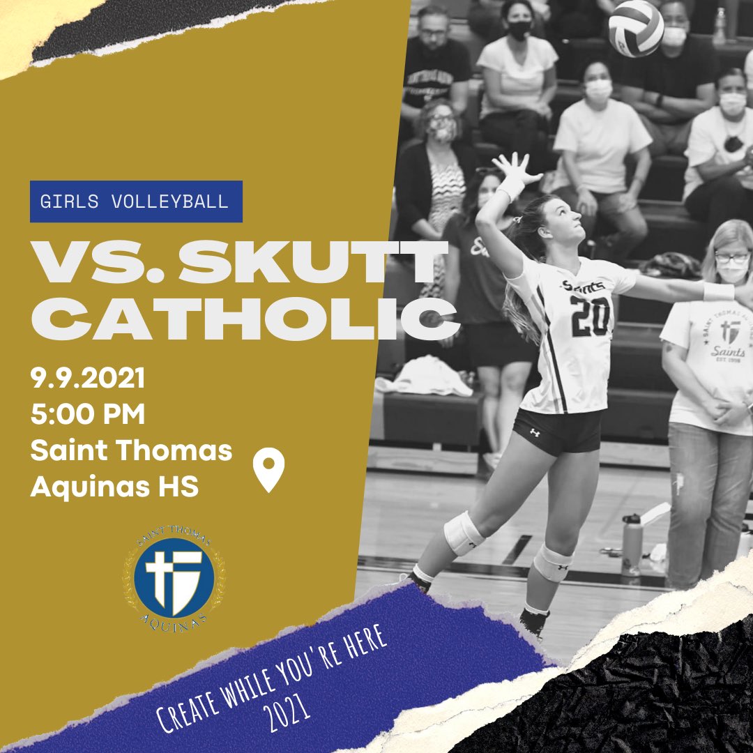 stashield's tweet image. 📅 9.10.21
🏐 Girls Volleyball
⏰ 5:00 PM
🆚 Skutt Catholic
📍Saint Thomas Aquinas High School