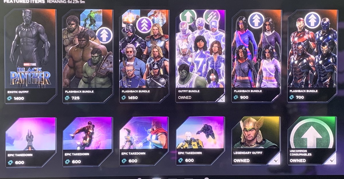 ldebien's tweet photo. @LZlayer2000 @PlayAvengers Yep! First thing I tried! I think it might be to do with us having purchased last weeks bundle and somehow the code broke this weeks feature? Dunno… I’m ok if the bundle is gifted to us for the inconvenience though 🙃 https://t.co/tro9Y3PZhw