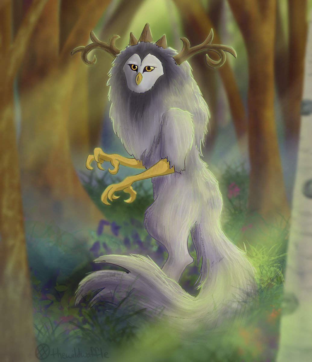 the_wildwaffle's tweet photo. Weird owl cryptic I finally got around to digitalizing and coloring from last inktober https://t.co/qS1zcD4wS1
