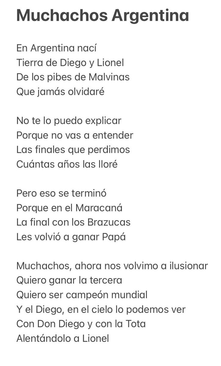 A nova letra de 'Muchachos', música que embalou Argentina na Copa