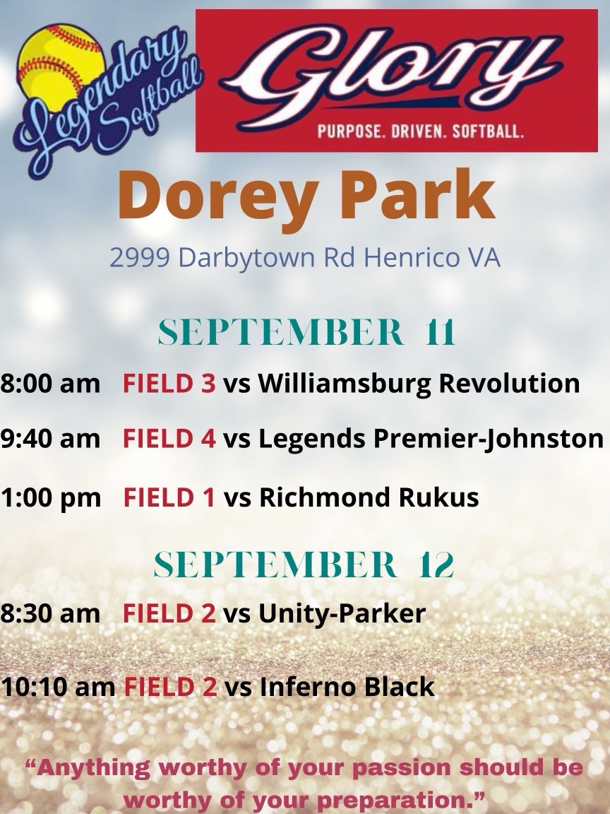 summergreen55's tweet photo. First Fall Softball action, 18U VA Glory National -Wimmer/Myers.  Coaches, Fans, Friends of the program, come and see us play in Richmond, VA.  Legendary Softball Fall Friendlies. @IHartFastpitch @ImpactRetweets @UncommittedUsa @Softball_Home @SoftballConnect @Legendarysftbl https://t.co/WkxuMXbQiD