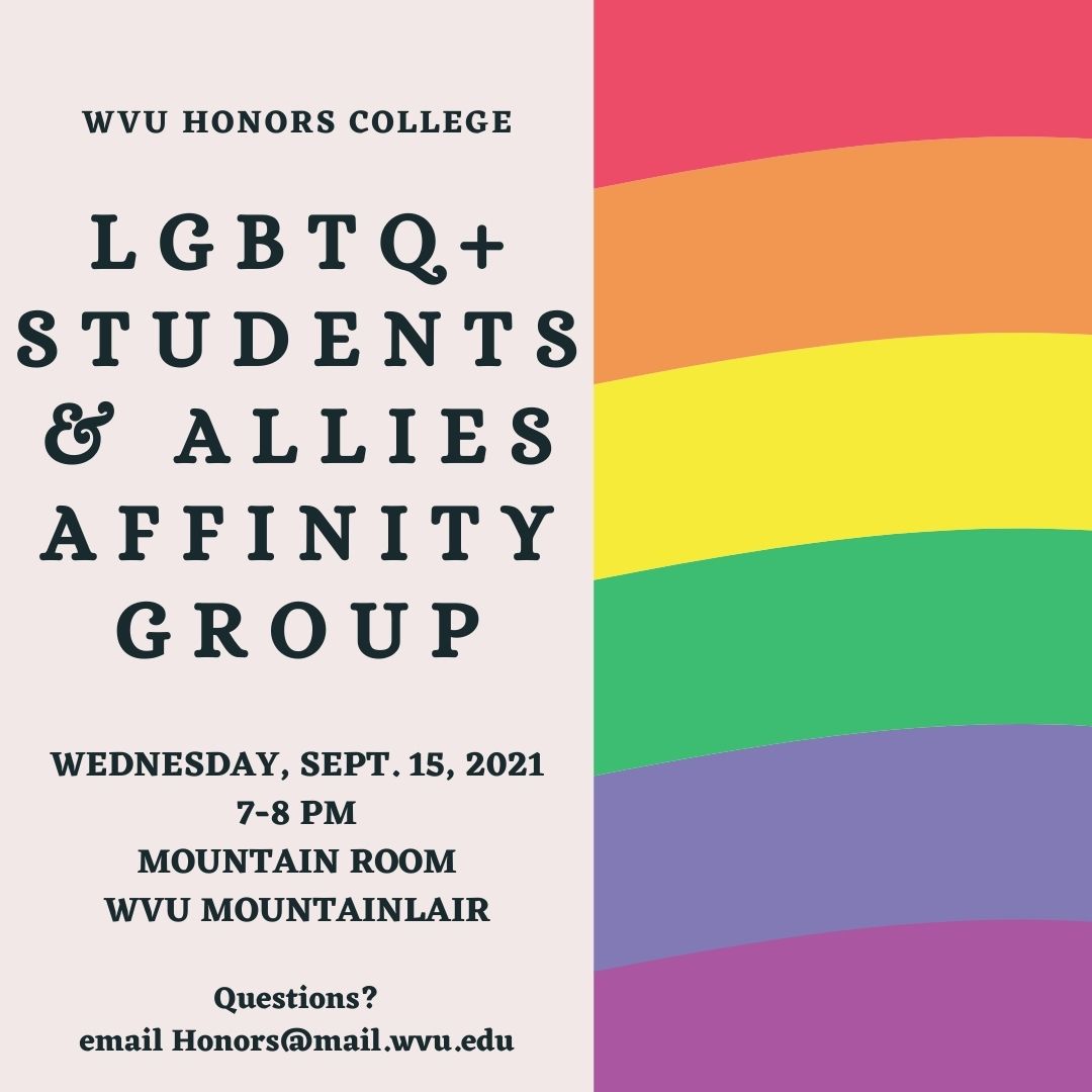Starting next Wednesday, we'll meet every 3rd Wednesday of the month, from 7-8 pm in the Mountain Room of the Mountainair!

@HonorsCollege <a href="/HonorsHallWVU/">The Honors Hall</a> <a href="/WVULINCOLNHALL/">Lincoln Hall</a>