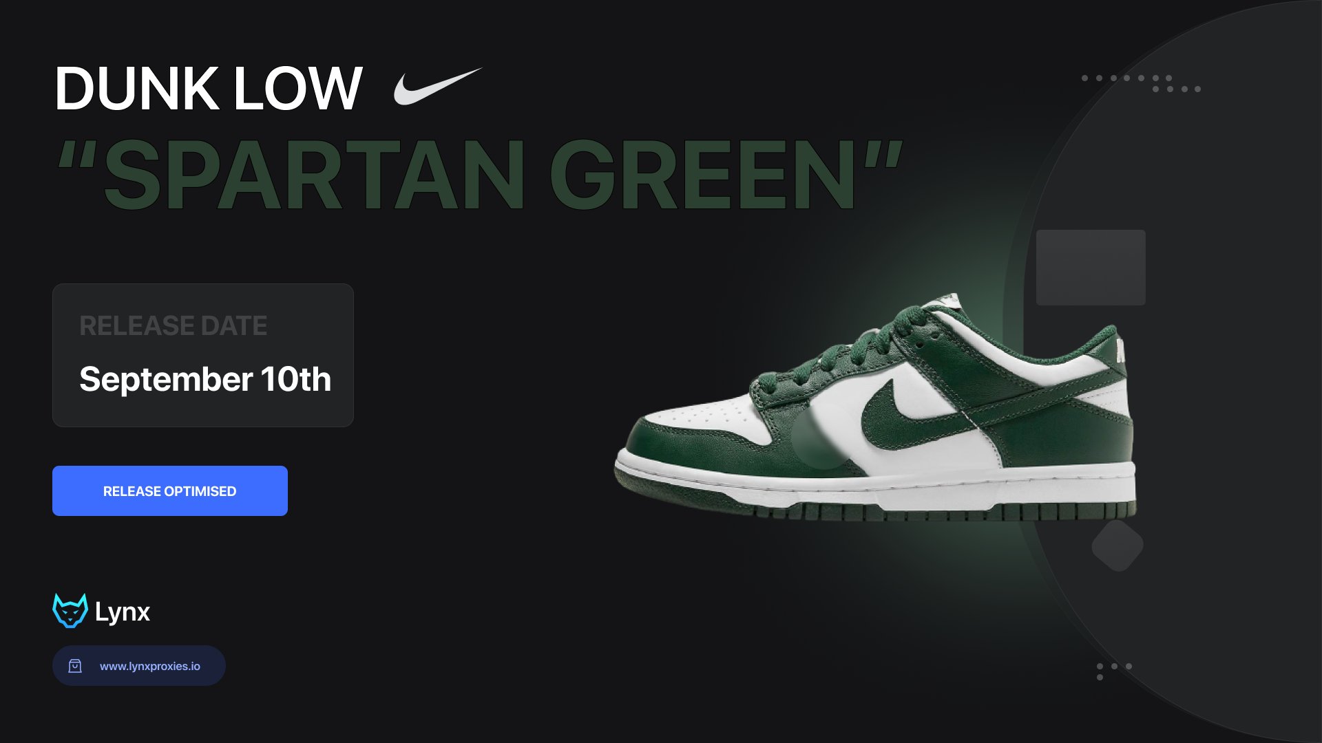 Lugar de la noche Nunca testimonio LYNX. on Twitter: "The Nike Dunk Low "Spartan Green" is releasing tomorrow  on Footlocker EU! Come cook with us ⤵️ Buy here: https://t.co/0ocXzoC1MK  Discord invite: https://t.co/YwpQiNSQ0M https://t.co/6NZw24nwfT" / Twitter